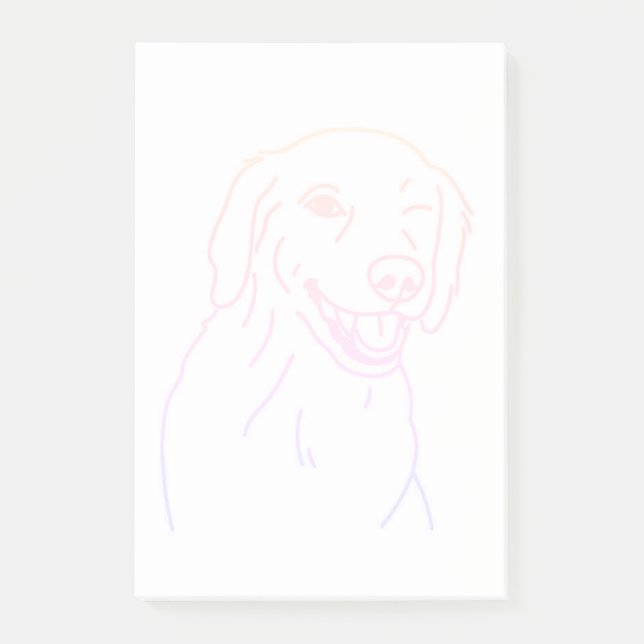 Winking golder retriever dog post-it notes (Front)