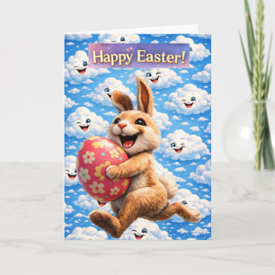Winking greeting card, cute spring holiday design card