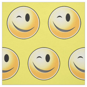 Winking Happy Face Fabric