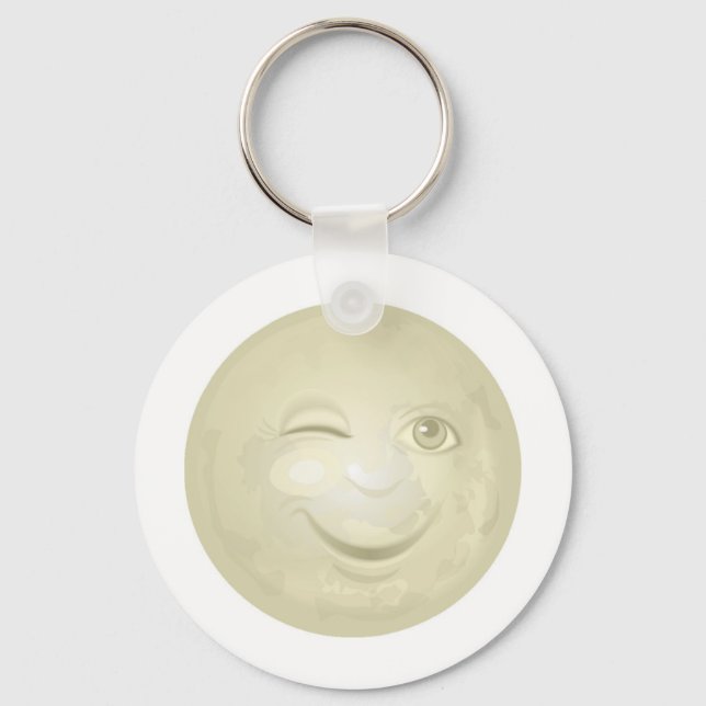 Winking Honeymoon Face Keychain (Front)