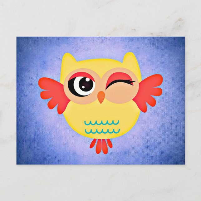 Winking Owl Postcard (Front)
