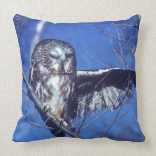 Winking owl throw pillow