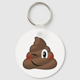 Winking Poop Emoji Keychain