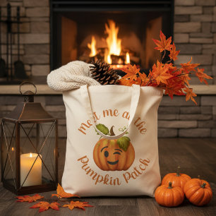 Winking Pumpkin Meet Me At The Pumpkin Patch Tote Bag