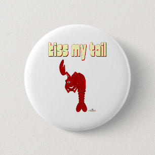 Winking Red Lobster Kiss My Tail 2 Inch Round Button