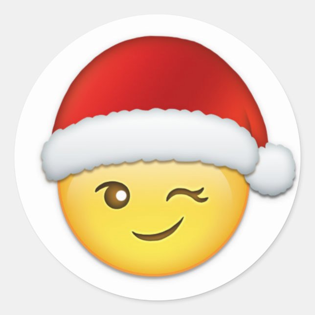 **WINKING SANTA*** CHRISTMAS STICKER (Front)