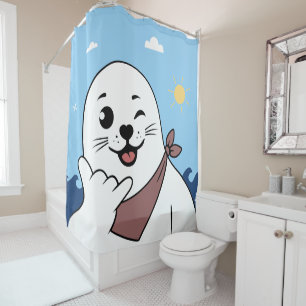 Winking Seal Wearing a Bandana Throwing Shaka Sign