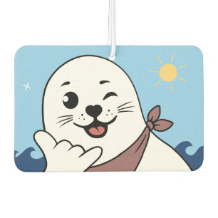 Winking Seal Wearing a Bandana Throwing Shaka Sign Air Freshener