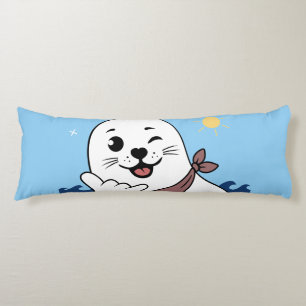 Winking Seal Wearing a Bandana Throwing Shaka Sign Body Pillow