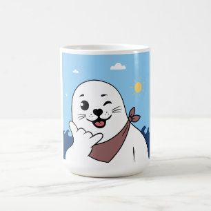 Winking Seal Wearing a Bandana Throwing Shaka Sign Coffee Mug