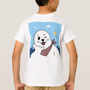 Winking Seal Wearing a Bandana Throwing Shaka Sign T-Shirt