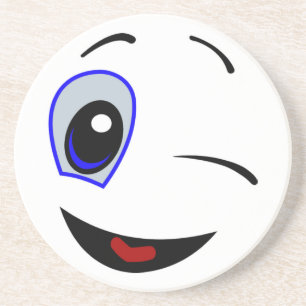 WINKING SMILEY FACE COASTER