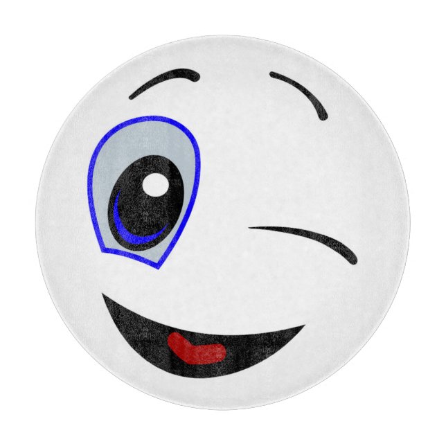 WINKING SMILEY FACE CUTTING BOARD (Front)
