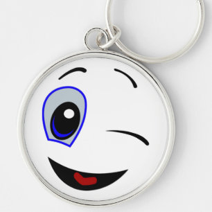 WINKING SMILEY FACE KEYCHAIN