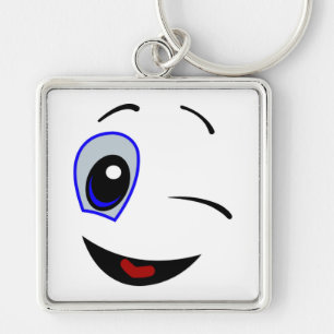 WINKING SMILEY FACE KEYCHAIN
