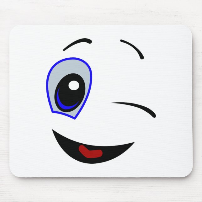 WINKING SMILEY FACE MOUSE PAD (Front)