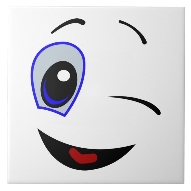 WINKING SMILEY FACE TILE (Front)