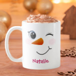 Winking Snowman Face Christmas Mug<br><div class="desc">Winking Snowman Face Christmas Mug</div>