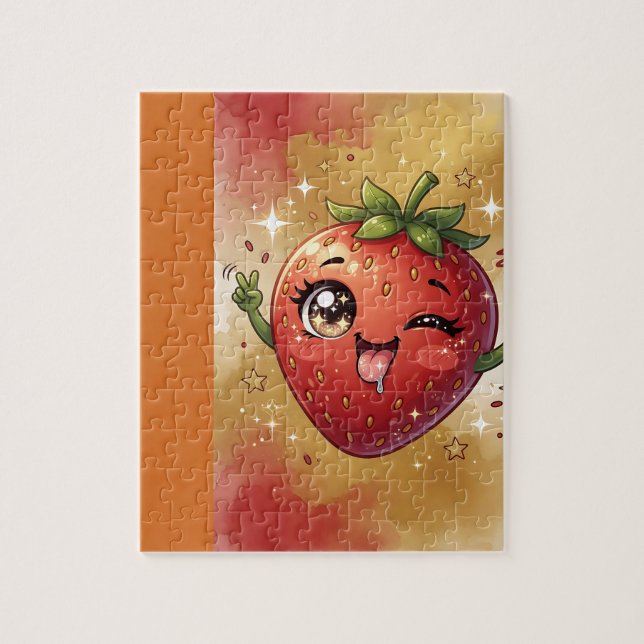 Winking Strawberry Jigsaw Puzzle (Vertical)