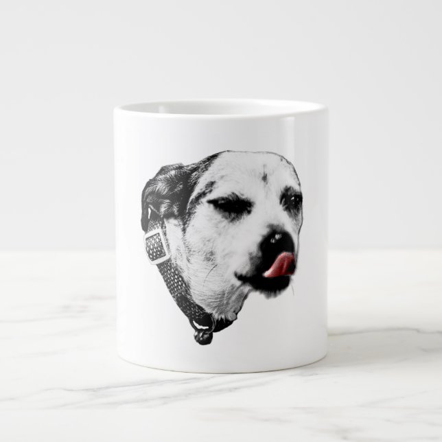  Winking Terrier Dog Mug – Red Tongue Pop (Front)