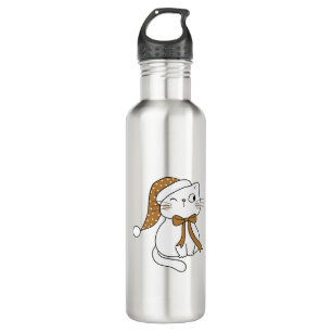 Winking Winter Cat 710 Ml Water Bottle