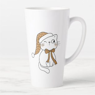 Winking Winter Cat Latte Mug
