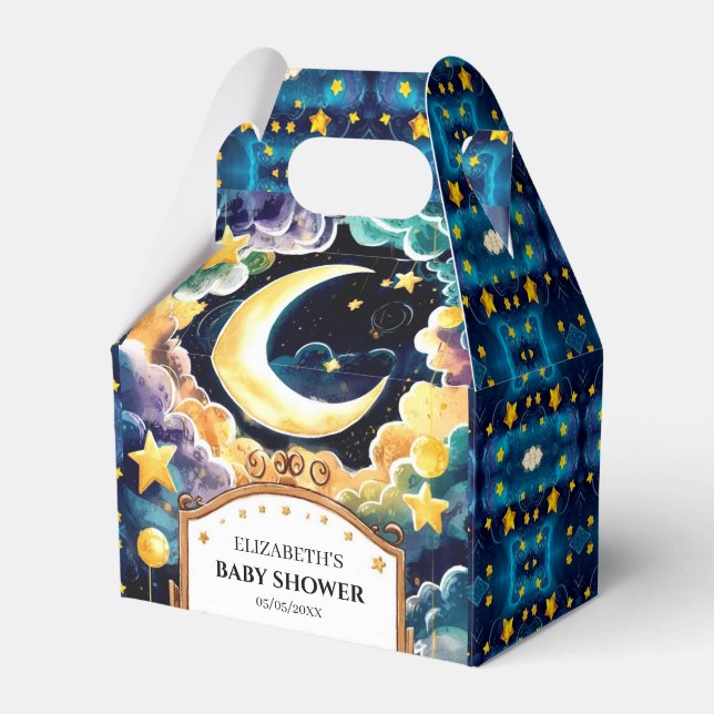 winkle Star Boho Celestial Baby Shower Favor Box (Front Side)