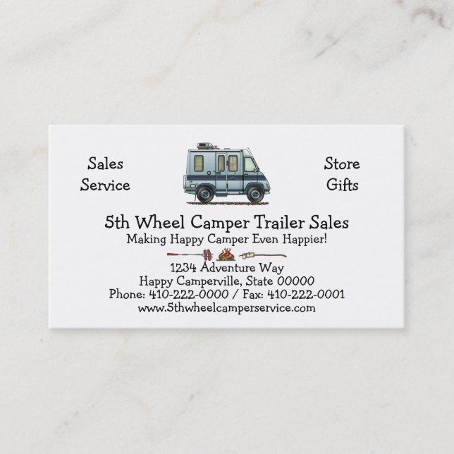 Winnebago LeSharo Camper RV Business Card (Front)
