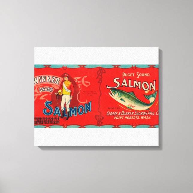 Winner Brand Salmon Label Canvas Print (Front)