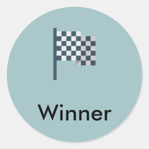 Winner! Chequered Flag Classic Round Sticker