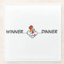 Winner Dinner Grill Glass Coaster Olympian Effort
