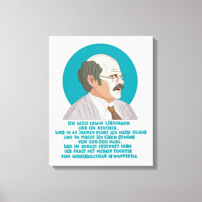 winner Erwin Lindemann - Loriot - Funny Canvas Print (Front)