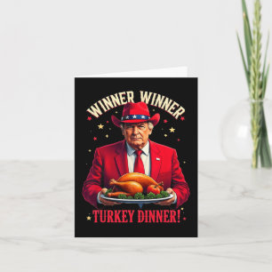 Winner Funny Winner Turkey Dinner Trump Pjs Thanks Card
