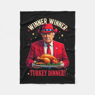 Winner Funny Winner Turkey Dinner Trump Pjs Thanks Fleece Blanket