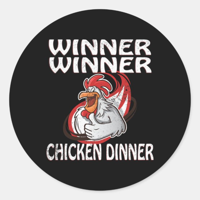 Winner Loser Video Game Chicken Dinner Game Player Classic Round Sticker (Front)
