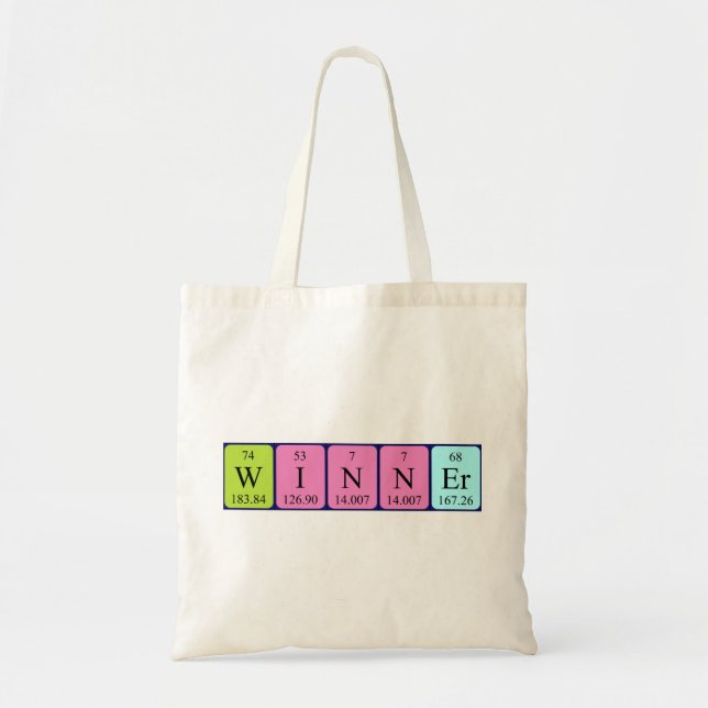 Winner periodic table name tote bag (Front)