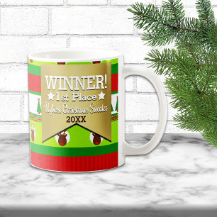 WINNER Prize Ugly Christmas Sweater Pattern Mug
