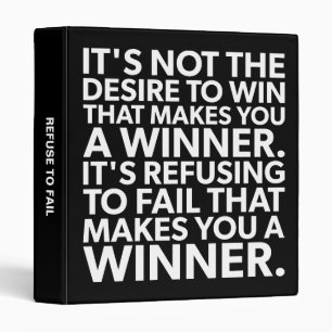 Winner - Refuse To Fail - Workout Motivational Binder