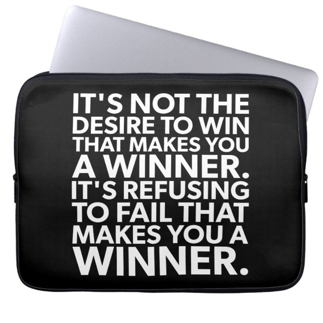 Winner - Refuse To Fail - Workout Motivational Laptop Sleeve (Front)