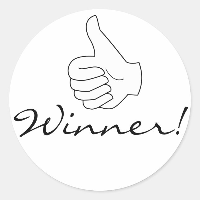 Winner Thumbs Up Stickers (Front)