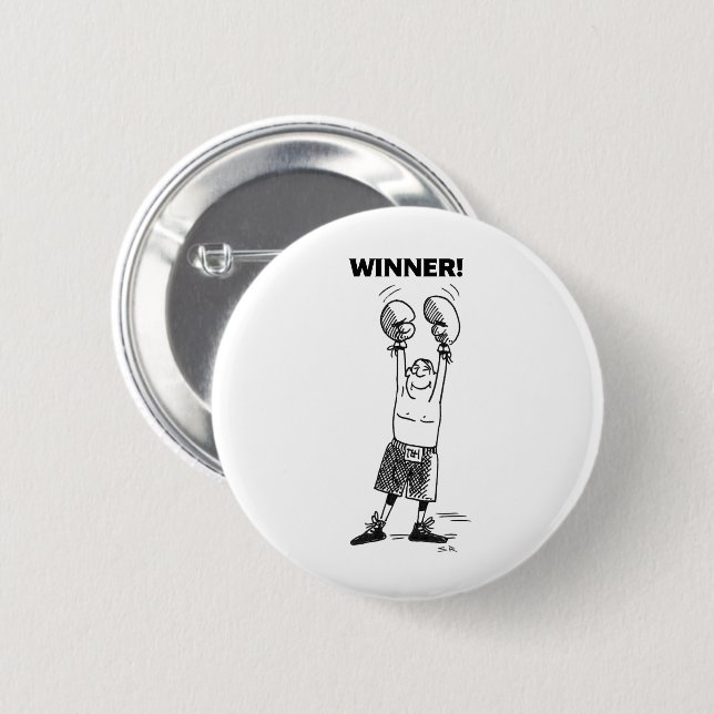 Winner white button (Front & Back)