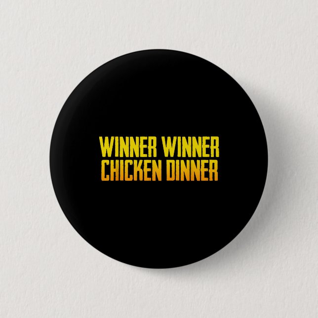 Winner Winner Chicken Dinner Black Men's Modern Sp 2 Inch Round Button (Front)