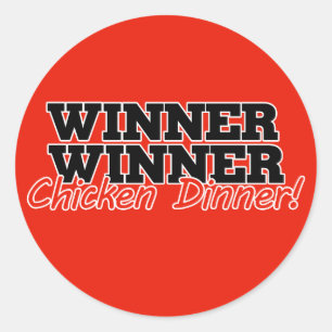 Winner winner chicken dinner classic round sticker