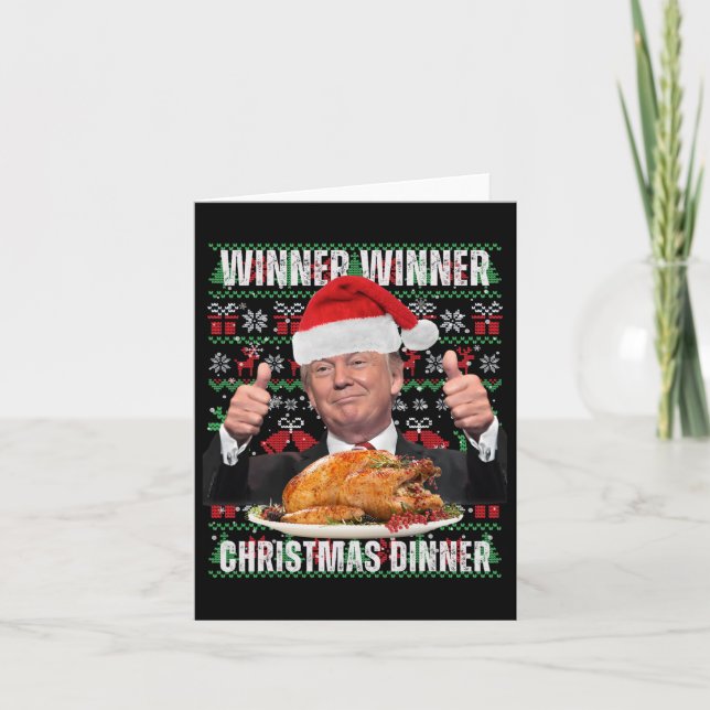 Winner Winner Christmas Dinner Humour Funny Trump  Card (Front)