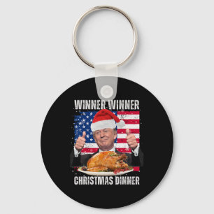 Winner Winner Christmas Dinner Humour Funny Trump Keychain