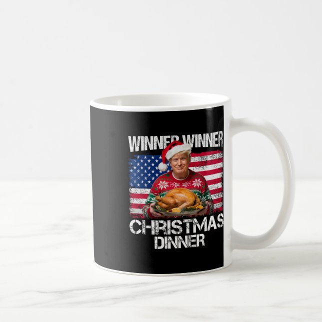 Winner Winner Christmas Dinner Santa Funny Trump C Coffee Mug (Right)