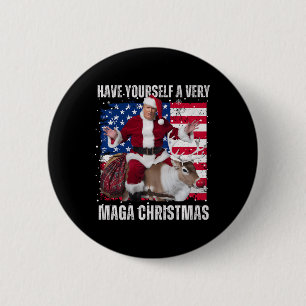 Winner Winner Christmas Dinner Santa Trump Ugly Sw 2 Inch Round Button