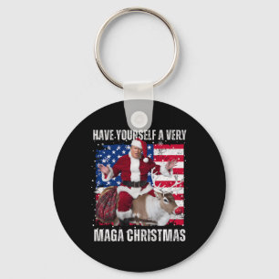 Winner Winner Christmas Dinner Santa Trump Ugly Sw Keychain