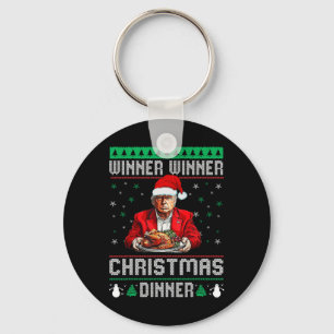 Winner Winner Christmas Dinner Santa Trump Ugly Sw Keychain