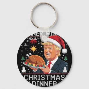 Winner Winner Christmas Dinner Santa Trump Ugly Sw Keychain